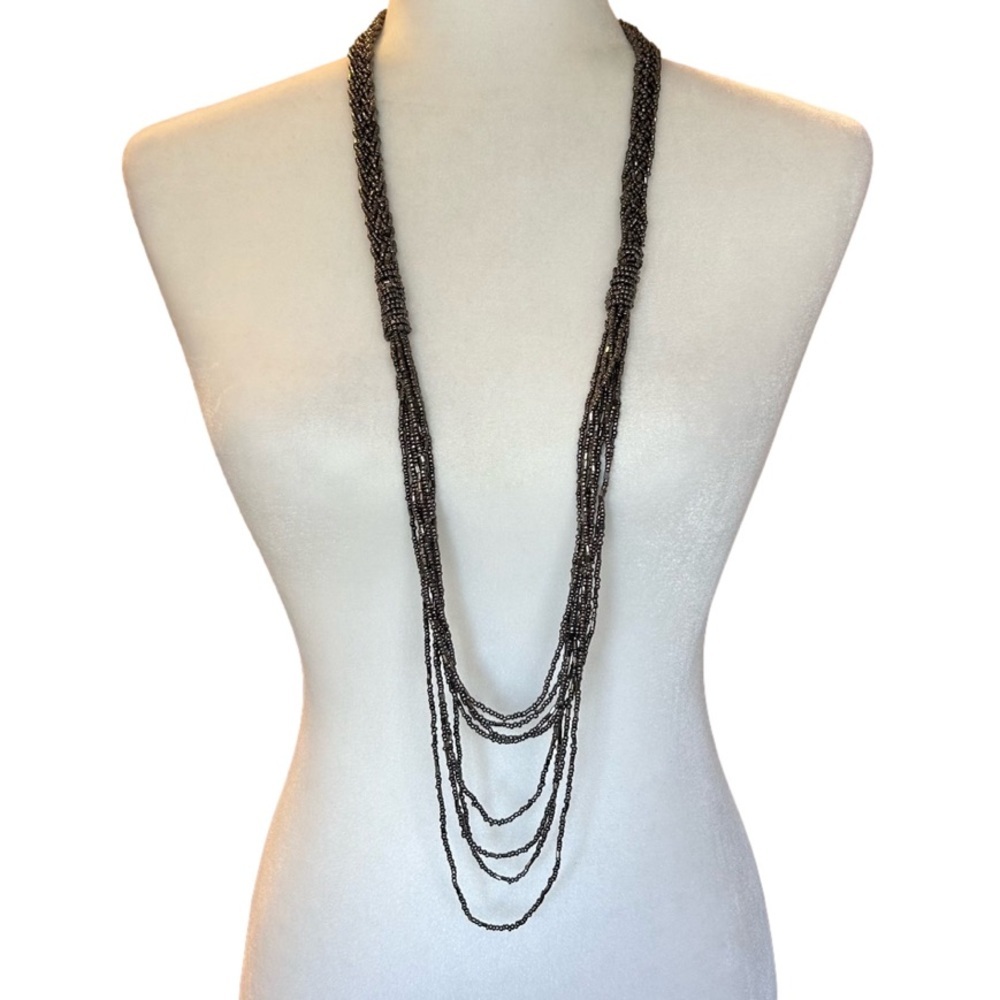 Braided Seed Beaded Necklace Vintage